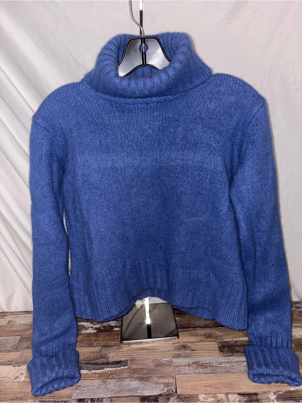 Vintage Rosanna Cashmere Blue Turtleneck Sweater for Women